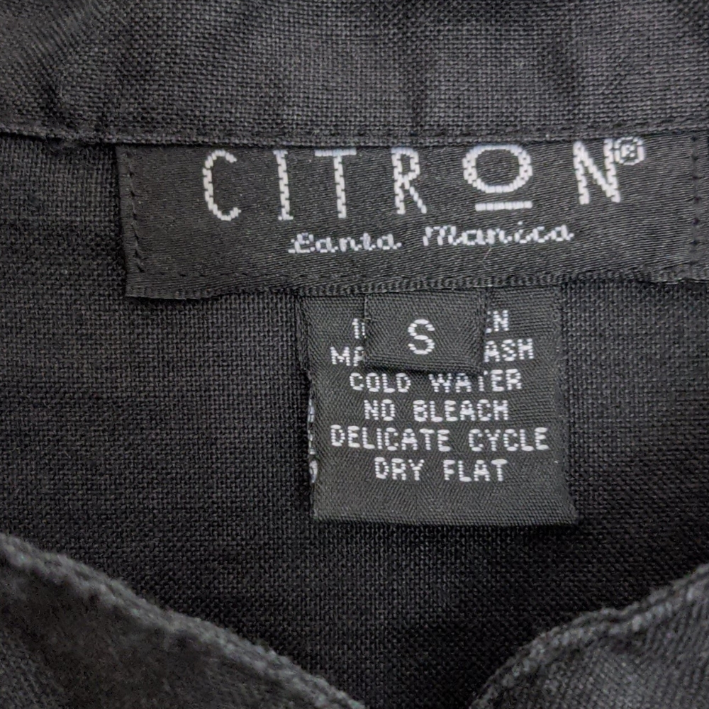 Vintage Citron Linen Asian inspired Tunic Blouse Small - Picture 5 of 9